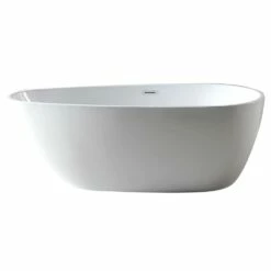 Alfi Trade 59 Inch White Oval Acrylic Free Standing Soaking Bathtub -Bathroom Supplies Sales 2024 ALF A7GVLQDQFDIMLAWAPZSL