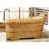 Alfi Trade 61'' Free Standing Cedar Wooden Bathtub With Fixtures & Headrest -Bathroom Supplies Sales 2024 ALF AB1139