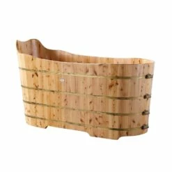 Gazebo Parts Direct Sales Store 31 Alfi Trade 59'' Free Standing Cedar Wood Bathtub With Bench