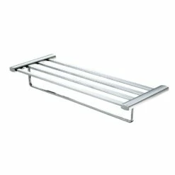 Alfi Trade Polished Chrome 24 Inch Towel Bar & Shelf Bathroom Accessory