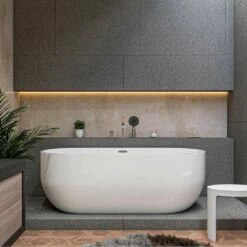 Alfi Trade 67 Inch White Oval Acrylic Free Standing Soaking Bathtub -Bathroom Supplies Sales 2024 ALF GP2CQ0KL3ODYND2TVBMW