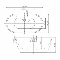 Alfi Trade 67 Inch White Oval Acrylic Free Standing Soaking Bathtub -Bathroom Supplies Sales 2024 ALF JDJBOHRTCB64GAJVGET6
