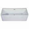 Alfi Trade 59 Inch White Rectangular Acrylic Free Standing Soaking Bathtub