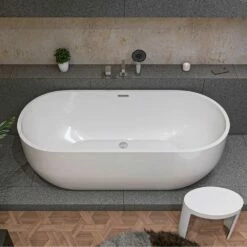 Alfi Trade 67 Inch White Oval Acrylic Free Standing Soaking Bathtub -Bathroom Supplies Sales 2024 ALF ORBXQYTZYBP7KBNNR1XP