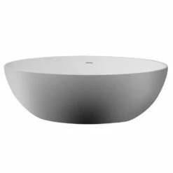 Alfi Trade 67'' White Oval Solid Surface Smooth Resin Soaking Bathtub