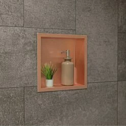 Gazebo Parts Direct Sales Store 25 Alfi Trade 12'' X 12'' Brushed Copper PVD Stainless Steel Square Single Shelf Shower Niche