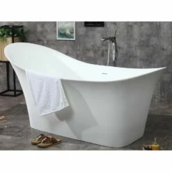 Alfi Trade 74'' White Solid Surface Smooth Resin Soaking Slipper Bathtub -Bathroom Supplies Sales 2024 ALF ykgfjnusyfhsylurpr2l 1