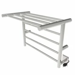 Amba Products Amba RSH-B Wall-Mounted Towel Warmer With Shelf, Brushed Stainless