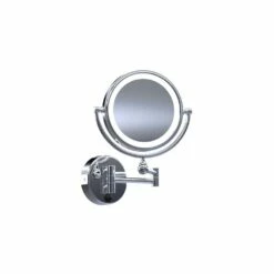 Baci Mirrors Baci Basic Round Double Arm Reversible Wall Mirror 1X By 5X