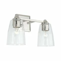 Capital Lighting Laurent 2-Light Vanity In Polished Nickel With Clear Glass