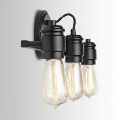 Capital Lighting 3-Light Vanity With Matte Black Finish -Bathroom Supplies Sales 2024 CAP 9D343A DETAIL