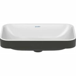 Duravit Happy D.2 Plus Washbowl White|Anthracite -Bathroom Supplies Sales 2024 DRV DURAVIT PI HI 2359606100 23596061001 FRONT 2397916 300