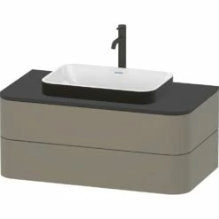 Duravit Happy D.2 Plus Washbowl White|Anthracite -Bathroom Supplies Sales 2024 DRV DURAVIT PI HI 2359606100 23596061001 FURNITURE 2397915 300