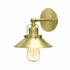 Gatco Modern Frmhs Metal Sgl Sconce Brsh Brass
