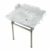 Kingston Brass Kingston Brass LMS3030MB8 Pemberton 30'' Carrara Marble Console Sink With Brass Legs, Marble White/Brushed Nickel