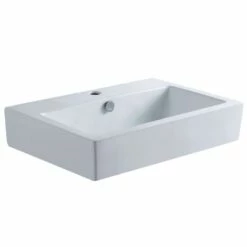 Kingston Brass Century Ceramic Bathroom Sink (Single-Hole), White