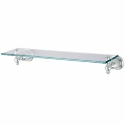 Kingston Brass English Vintage Cosmetic Glass Shelf, Polished Chrome