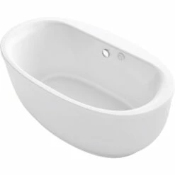 Kohler Sunstruck® 65-1/2'' X 35-1/2'' Freestanding Heated BubbleMassage™ Air Bath With Bask® Heated Surface And Fluted Shroud