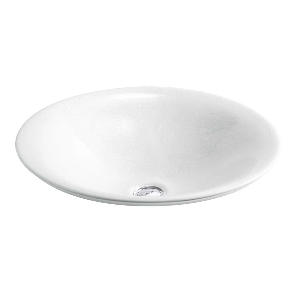 Kohler Sartorial™ Paisley Carillon® Round Vessel Bathroom Sink 3 Kohler Sartorial™ Paisley Carillon® Round Vessel Bathroom Sink