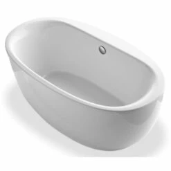 Kohler Sunstruck® 60'' X 34'' Oval Freestanding Bath With Fluted Shroud And Center Drain