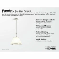Kohler Parohn One-Light Pendant 8 Kohler Parohn One-Light Pendant -Bathroom Supplies Sales 2024 KOL aad50342