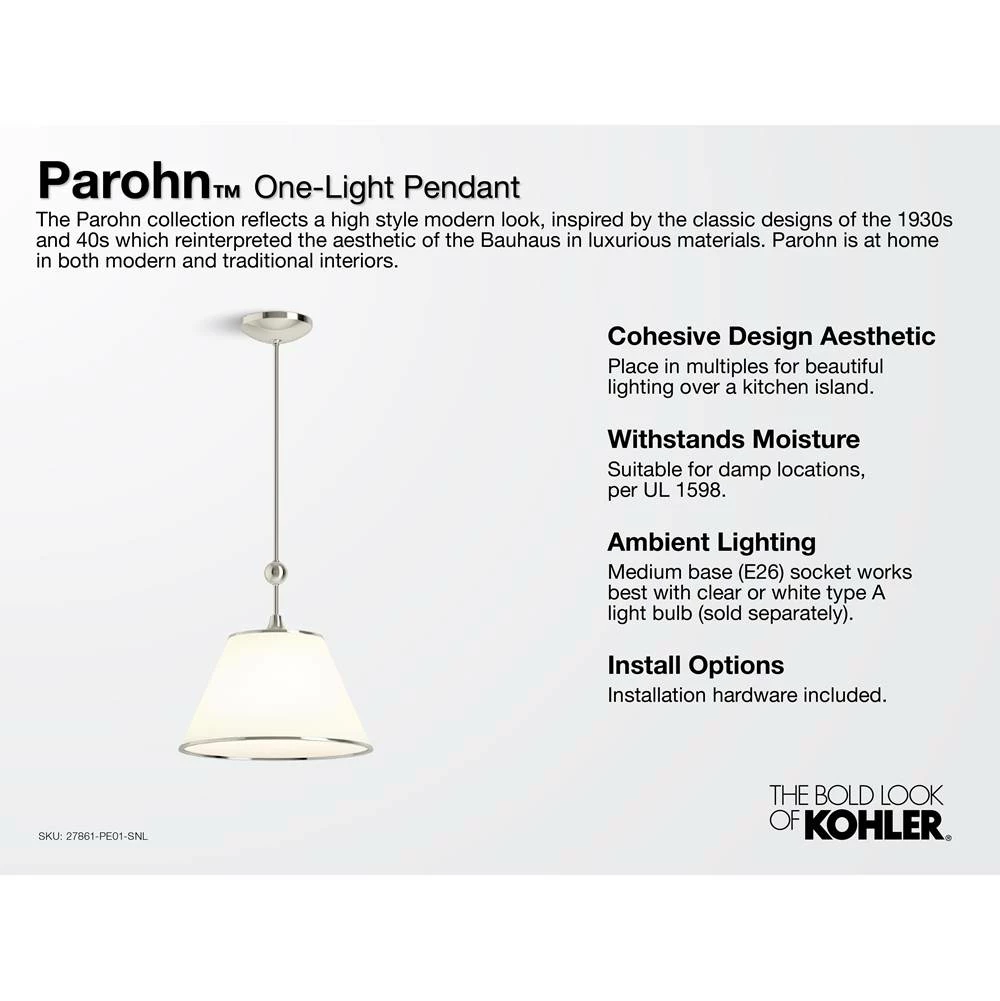 Kohler Parohn One-Light Pendant 5 Kohler Parohn One-Light Pendant - Image 3