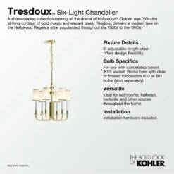 Kohler Tresdoux Six-light Chandelier -Bathroom Supplies Sales 2024 KOL aad58290