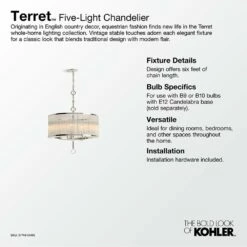 Kohler Terret 29-in Five-light Chandelier 8 Kohler Terret 29-in Five-light Chandelier -Bathroom Supplies Sales 2024 KOL aad58560