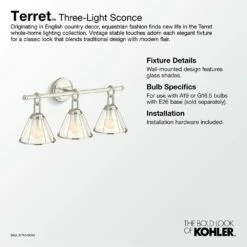 Kohler Terret 24-in Three-light Sconce 8 Kohler Terret 24-in Three-light Sconce -Bathroom Supplies Sales 2024 KOL aad58562