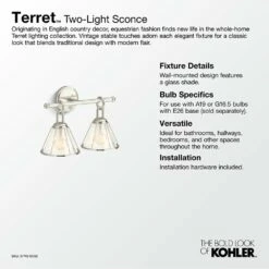 Kohler Terret 15.5-in Two-light Sconce -Bathroom Supplies Sales 2024 KOL aad58563