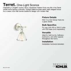 Kohler Terret 11-in One-light Sconce -Bathroom Supplies Sales 2024 KOL aad58565