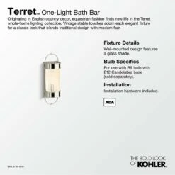 Kohler Terret 15-in One-light Bath Bar -Bathroom Supplies Sales 2024 KOL aad59830
