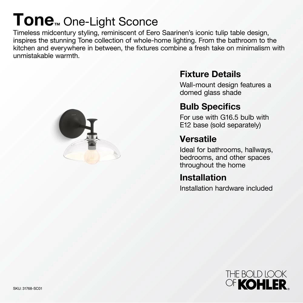 Kohler Tone 7 In. One-Light Sconce 5 Kohler Tone 7 In. One-Light Sconce - Image 3