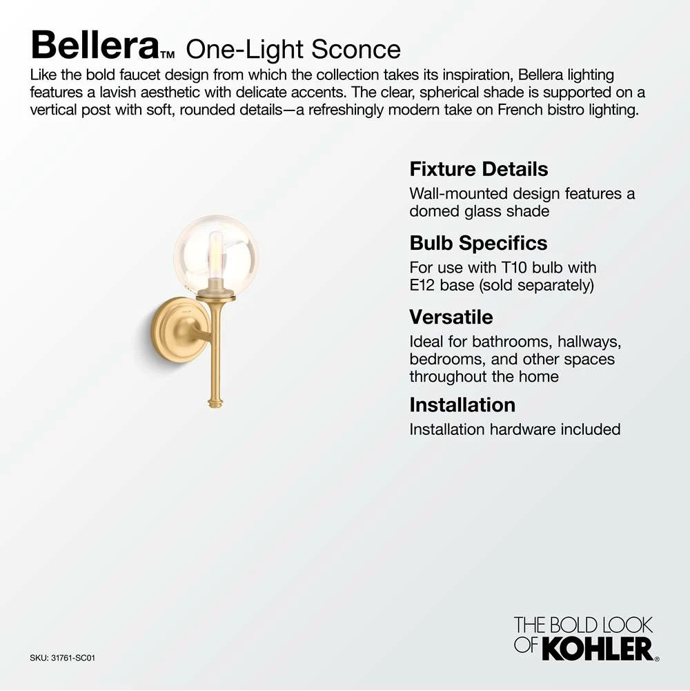 Kohler Bellera™ 13-1/2'' One-Light Sconce 5 Kohler Bellera™ 13-1/2'' One-Light Sconce - Image 3