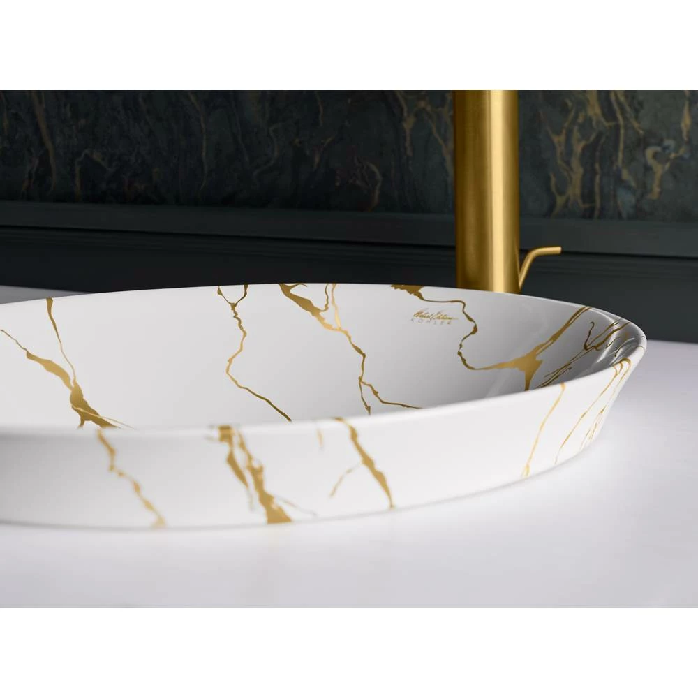 Kohler Aureus 16-3/4'' Round Semi-Recessed Vessel Bathroom Sink, No Overflow 7 Kohler Aureus 16-3/4'' Round Semi-Recessed Vessel Bathroom Sink, No Overflow - Image 5