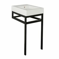 Lacava Floor-standing Metal Console Stand With A Towel Bar (Bathroom Sink 5066A Sold Separately), Made Of Stainless Steel Or Brass.
