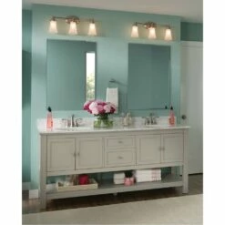 Moen Eva 3-Light Dual-Mount Bath Bathroom Vanity Fixture With Frosted Glass, Brushed Nickel -Bathroom Supplies Sales 2024 MOE 84876srn dn2160bn yb2863bn yb5805bn yb1086bn set2