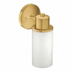 Moen Iso 1-Light Dual-Mount Bath Bathroom Vanity Fixture With Frosted Glass In Brushed Gold