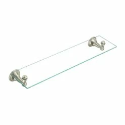 Moen Sage 22.75-Inch Wide X 5-Inch Deep Decorative Glass Bathroom Vanity Shelf, Brushed Nickel -Bathroom Supplies Sales 2024 MOE dn6890bn