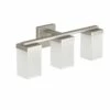 Moen 90 Degree 3-Light Dual-Mount Bath Bathroom Vanity Fixture With Frosted Glass, Brushed Nickel