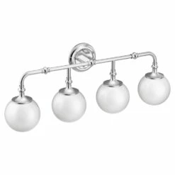 Moen Colinet 3-Light Dual-Mount Bath Bathroom Vanity Fixture With Frosted Glass In Chrome