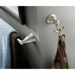 Moen Brantford Traditional Double Robe Or Towel Hook For Kitchen Or Bathroom, Brushed Nickel 11 Moen Brantford Traditional Double Robe Or Towel Hook For Kitchen Or Bathroom, Brushed Nickel -Bathroom Supplies Sales 2024 MOE yb2203bn yb2218bn glamour