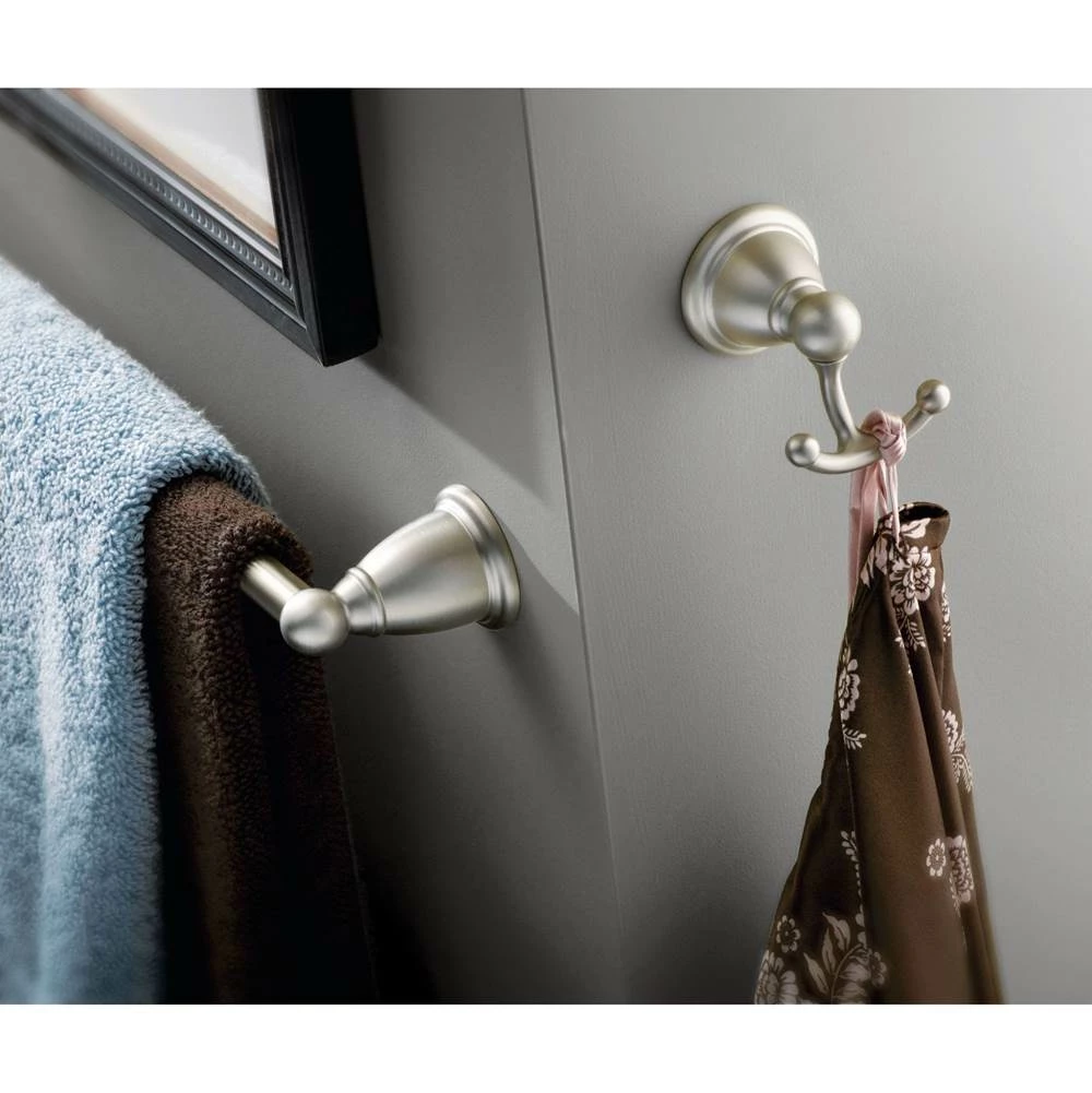 Moen Brantford Traditional Double Robe Or Towel Hook For Kitchen Or Bathroom, Brushed Nickel 7 Moen Brantford Traditional Double Robe Or Towel Hook For Kitchen Or Bathroom, Brushed Nickel - Image 5