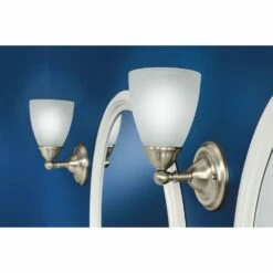 Moen Brantford 1-Light Dual-Mount Bath Bathroom Vanity Fixture With Frosted Glass, Brushed Nickel -Bathroom Supplies Sales 2024 MOE yb2261bn glam2