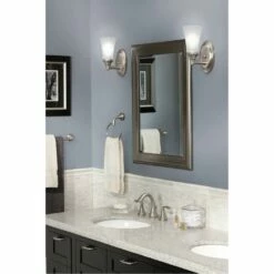 Moen Eva 1-Light Dual-Mount Bath Bathroom Vanity Fixture With Frosted Glass, Brushed Nickel -Bathroom Supplies Sales 2024 MOE yb2861bn yb2886bn t6420bn glam3