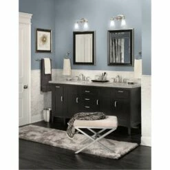 Moen Eva 2-Light Dual-Mount Bath Bathroom Vanity Fixture With Frosted Glass, Brushed Nickel -Bathroom Supplies Sales 2024 MOE yb2862bn room v2