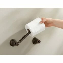 Moen Kingsley Double Post Pivoting Toilet Paper Holder, Wrought Iron -Bathroom Supplies Sales 2024 MOE yb5408brb insertroll
