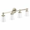 Moen Flara 4-Light Dual-Mount Bath Bathroom Vanity Light Fixture With Frosted Glass, Brushed Nickel -Bathroom Supplies Sales 2024 MOE z6p8syccucoigxgotn7c