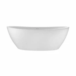 MTI Baths Elise Sculpturestone Freestanding Integral Pedestal Soaker - Gloss White (73X37)