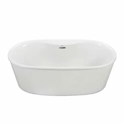 MTI Baths Adel 4 Acrylic Cxl Freestanding Faucet Deck Soaker - White (66X31)